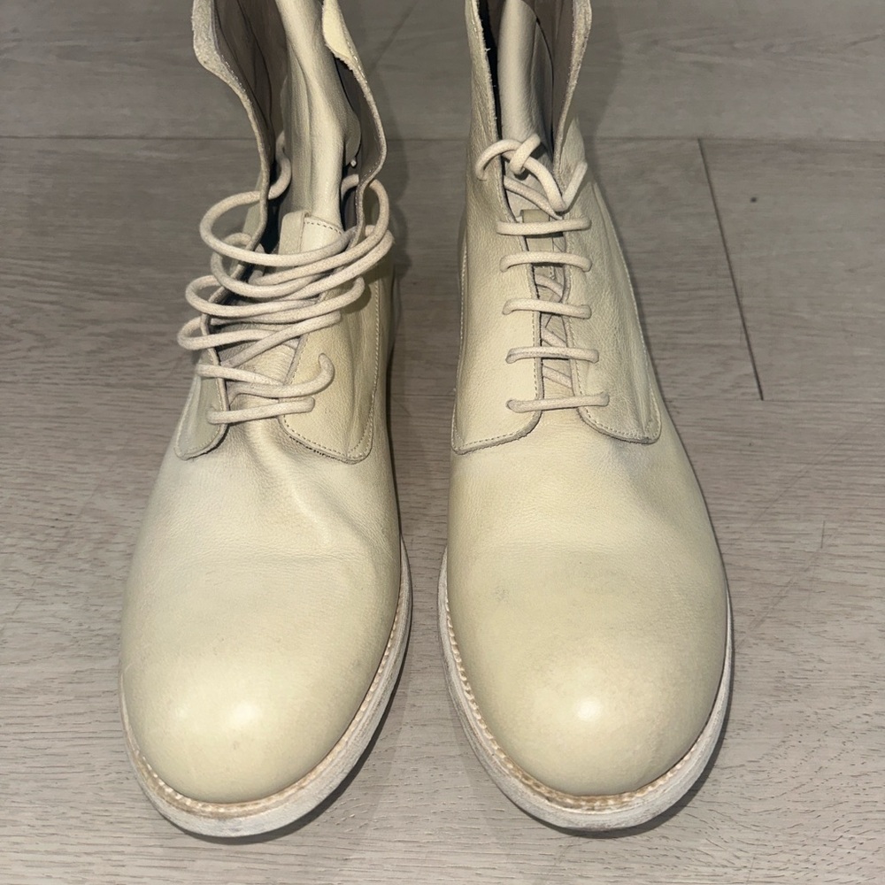 Officine Creative Beige Ankle Boots with Lace-Up Design